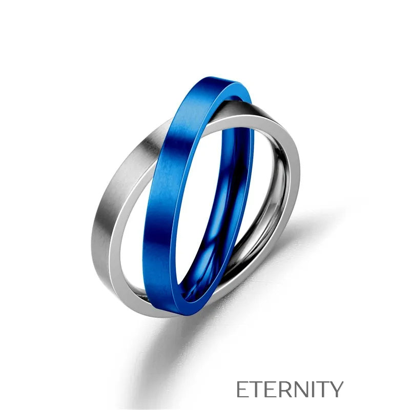Anillo Trinity de Bandas Entrelazadas en Acero Inoxidable Mate Anillos Plateado 7 Acero Inoxidable ETERNITY