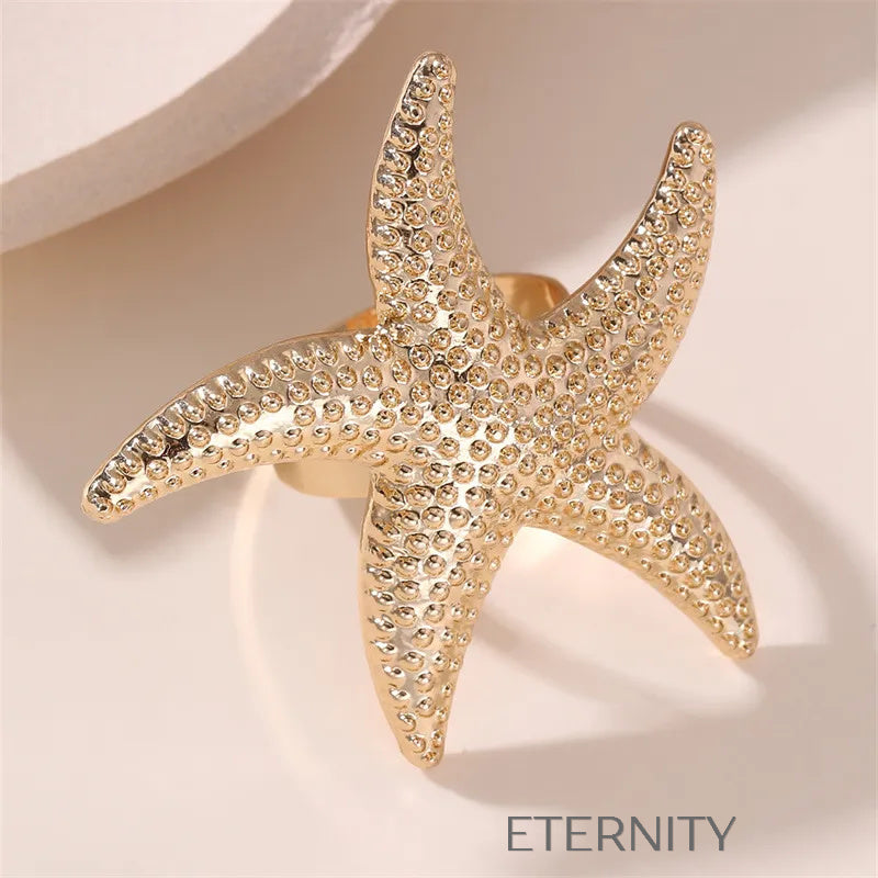 Anillos dorados con perlas y diseños naturales Anillos Dorado Unica Acero Inoxidable ETERNITY