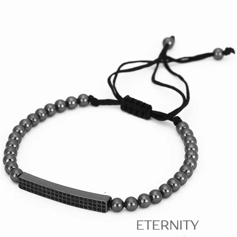 Brazaletes Onyx Knight para Caballero Brazaletes Negro Unica Acero Inoxidable ETERNITY