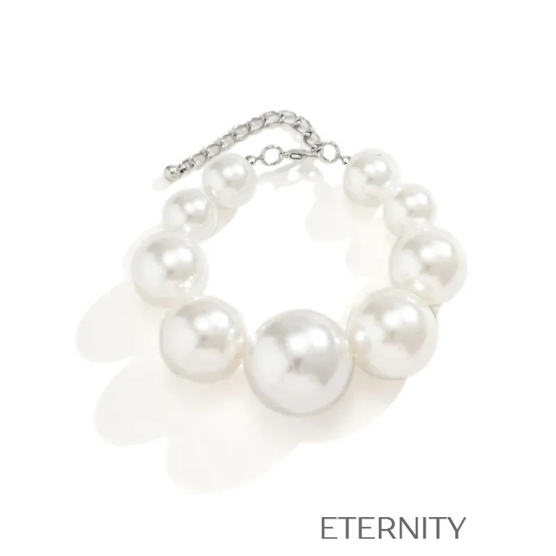 Colección Nacre Luxe Set de Perlas Maxi Brazaletes Perla Unica Acero Inoxidable ETERNITY