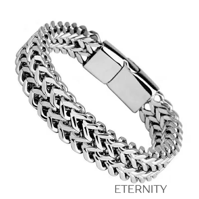 Brazalete Industrial Link de Acero Brazaletes Negro 20cm Acero Inoxidable ETERNITY