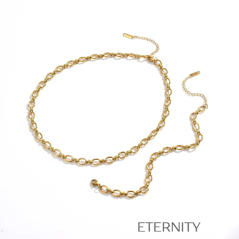 Brazalete de Eslabones Eternal Link en Oro y Plata Brazaletes Dorado Unica Acero Inoxidable ETERNITY