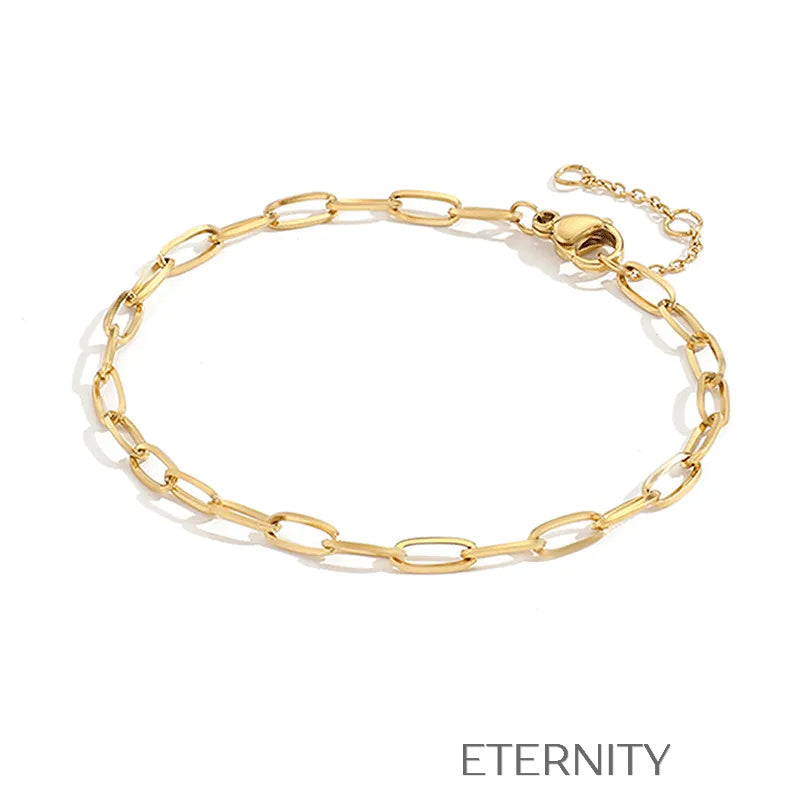 Pulsera Paperclip Essential Brazaletes Dorado Unica Acero Inoxidable ETERNITY