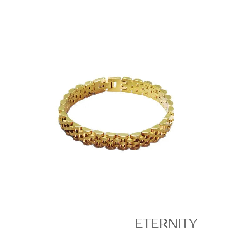 Brazalete de Eslabones Estilo Reloj Brazaletes Negro 10mm Acero Inoxidable ETERNITY