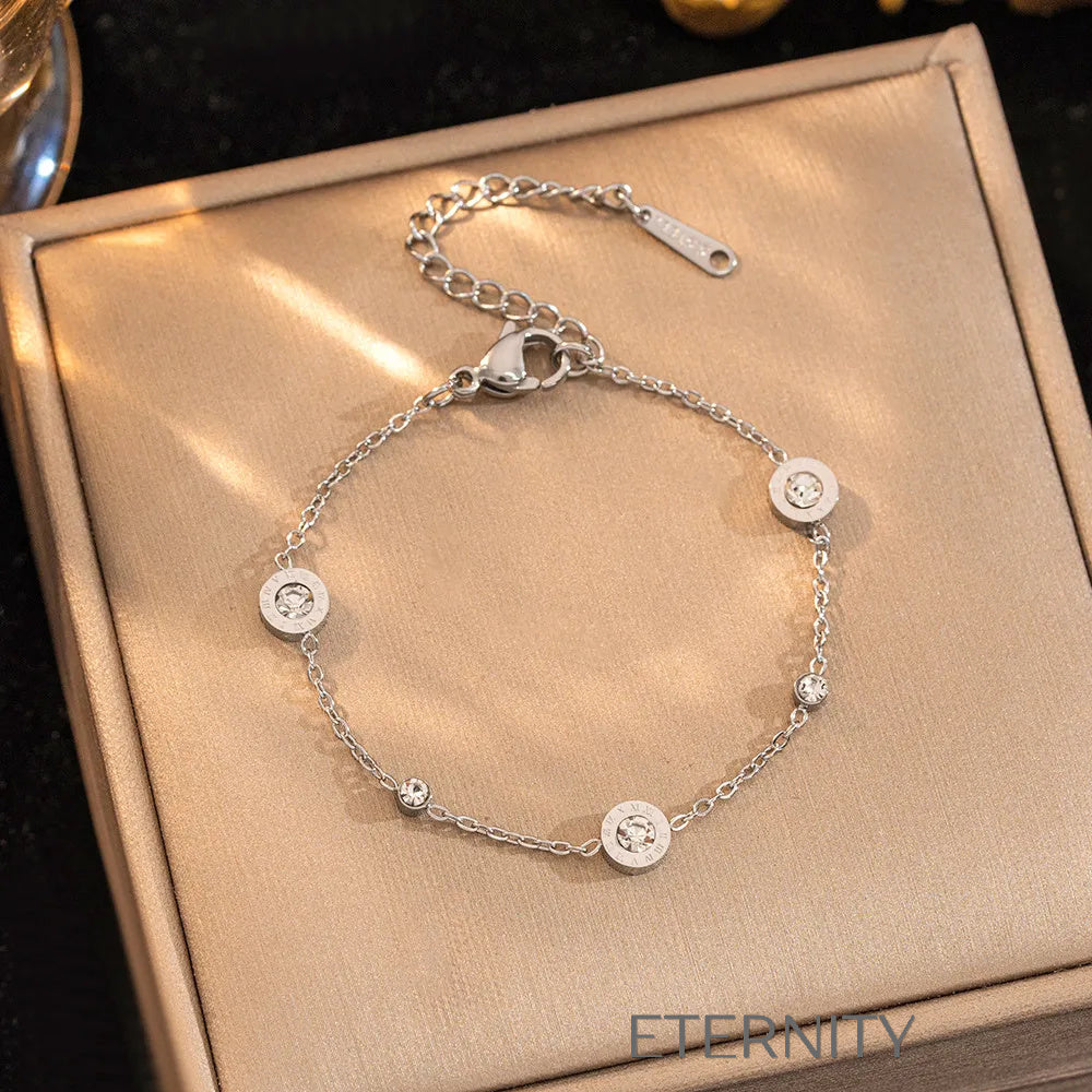 Brazaletes Roman Glitz Cristales Brazaletes Dorado Unica Acero Inoxidable ETERNITY