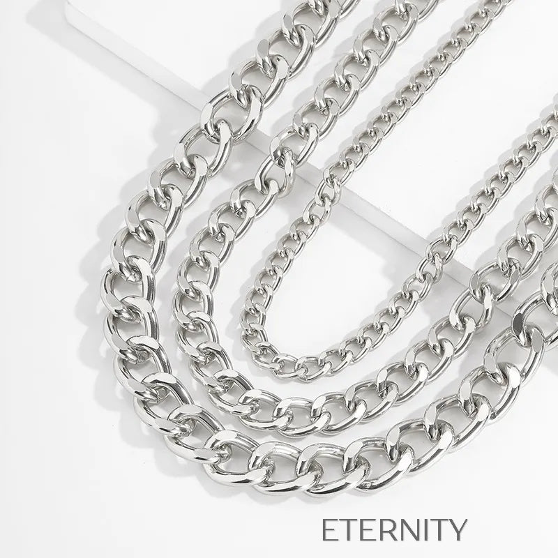 Collar Liquid Bold Eslabones Cadenas Dorado Unica Acero Inoxidable ETERNITY