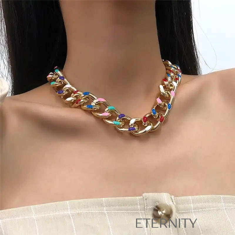 Colección Cubic Link Cadenas Dorado Unica Acero Inoxidable ETERNITY