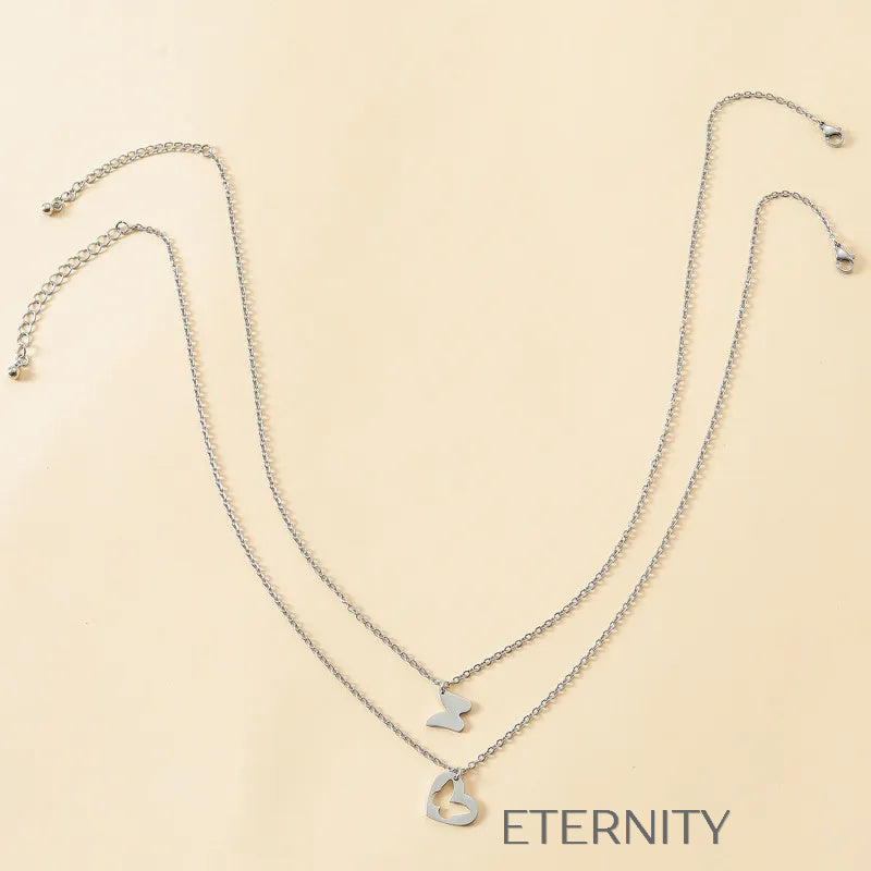 Zarcillos Nacre Duet Bicolor Cadenas Plateado Unica Acero Inoxidable ETERNITY