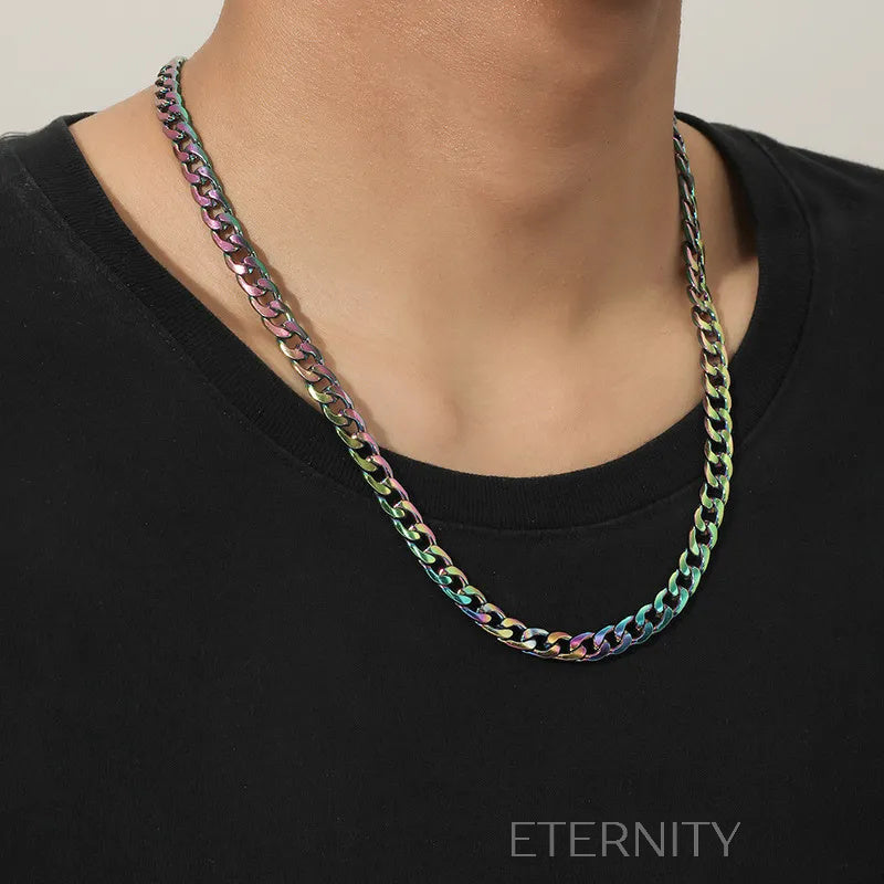 Cadena Iridescent Curb Eslabones Tornasol Cadenas Tornasol Unica Acero Inoxidable ETERNITY