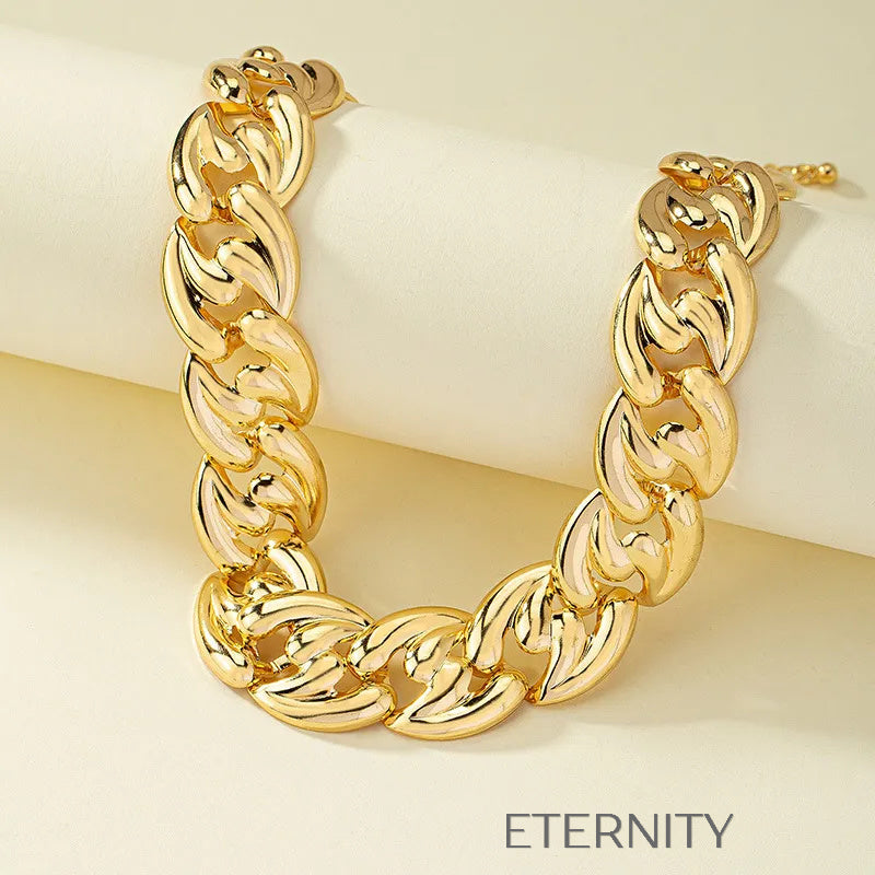 Collar Bold Chain de Eslabones Gruesos en Oro y Plata Cadenas Dorado Unica Acero Inoxidable ETERNITY