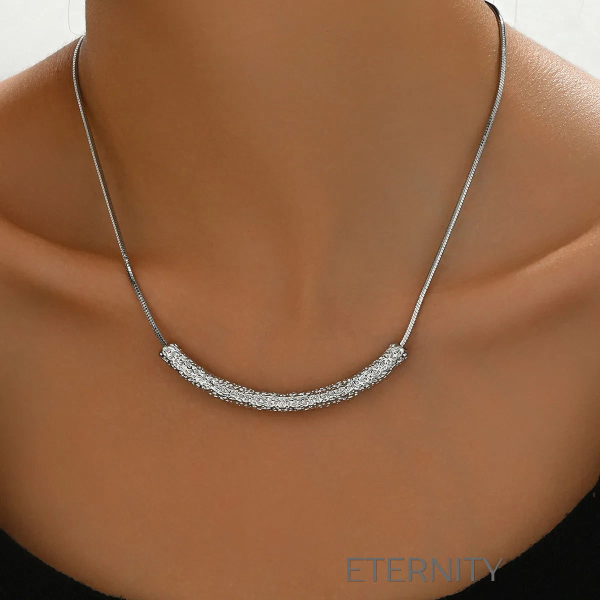 Collar Moonlight Bar de Cadena Snake Cadenas Plateado Unica Acero Inoxidable ETERNITY