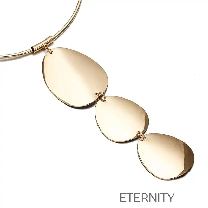 Gargantilla Geometric Eclipse Discos Set Dorado Unica Acero Inoxidable ETERNITY