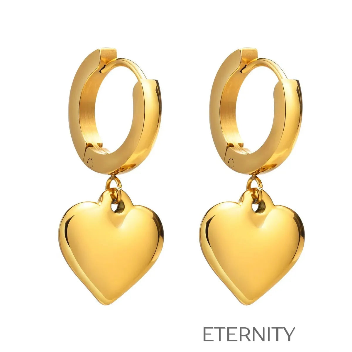 Set Luxe Heart de Collar Pulsera y Zarcillos con Dijes de Corazón en Oro Set Dorado Unica Acero Inoxidable ETERNITY