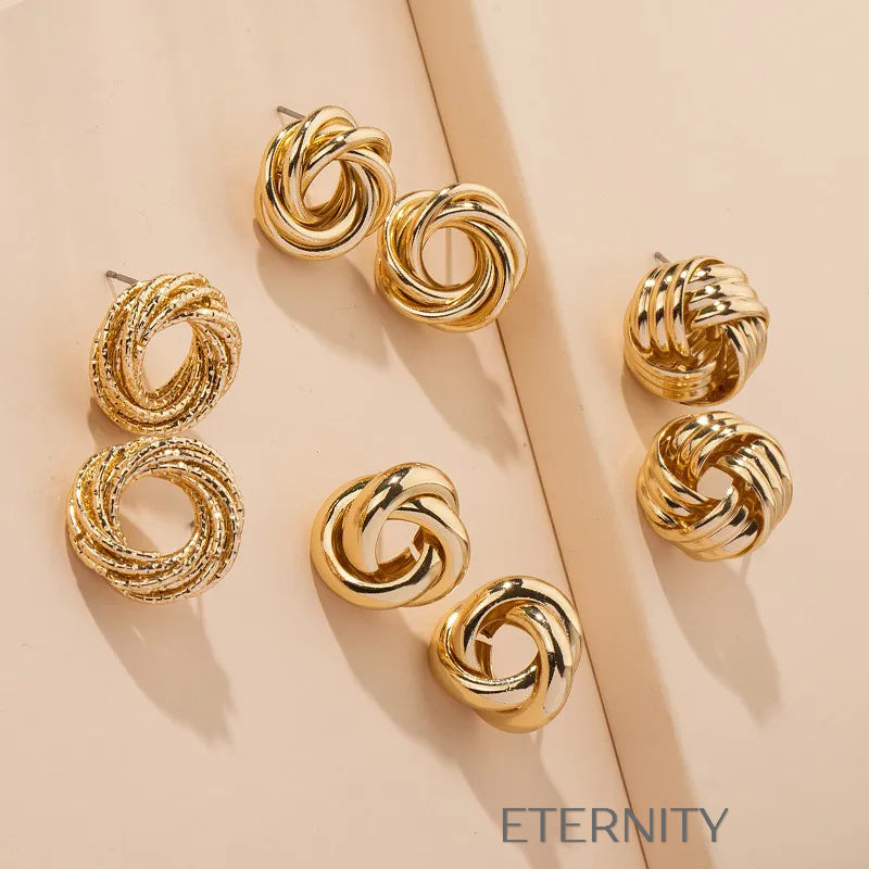 Zarcillos Eternal Knot Dorados Zarcillos Dorado Unica Acero Inoxidable ETERNITY