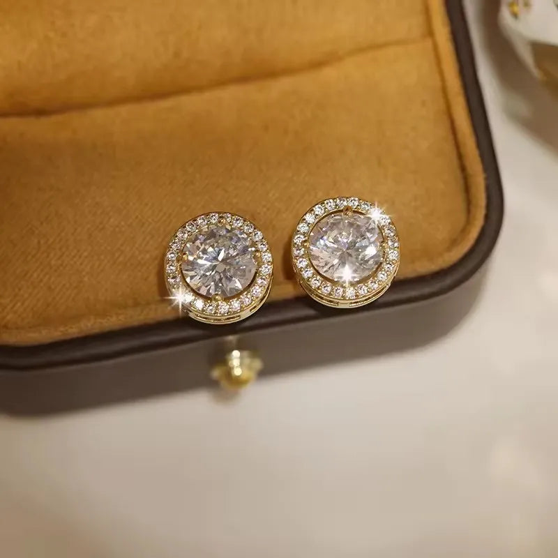 Zarcillos "Crystal Glow" ETERNITY - Zirconias Oro y Plata