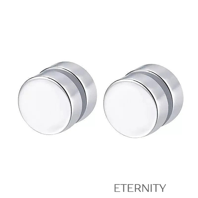 Zarcillos Magnéticos One Piece Minimalistas Zarcillos Negro 6mm Acero Inoxidable ETERNITY