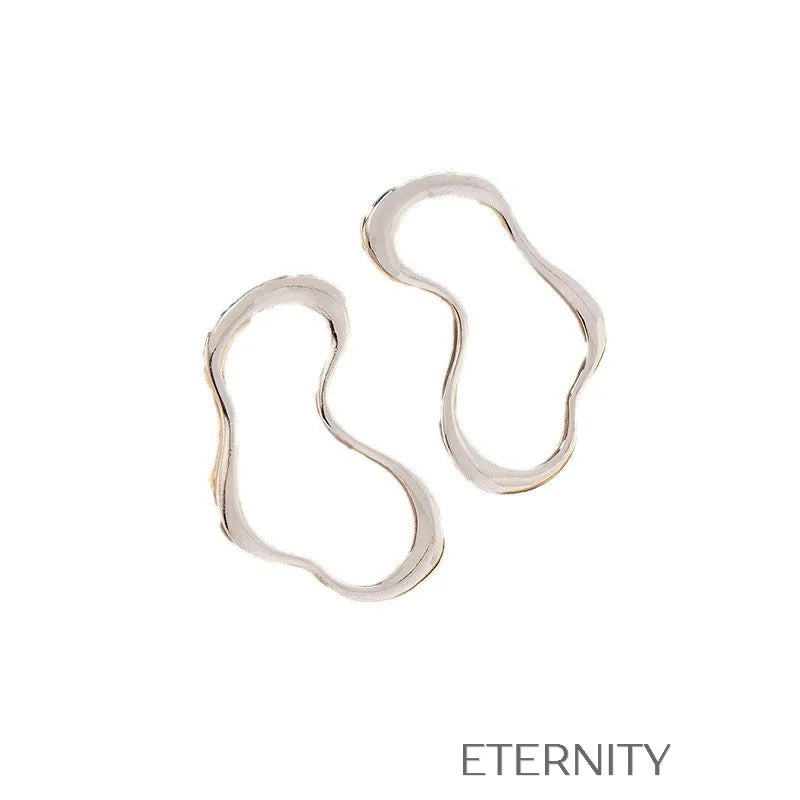 Zarcillos de Aro Orgánico Abstract Liquid en Oro y Plata Zarcillos Dorado Unica Acero Inoxidable ETERNITY