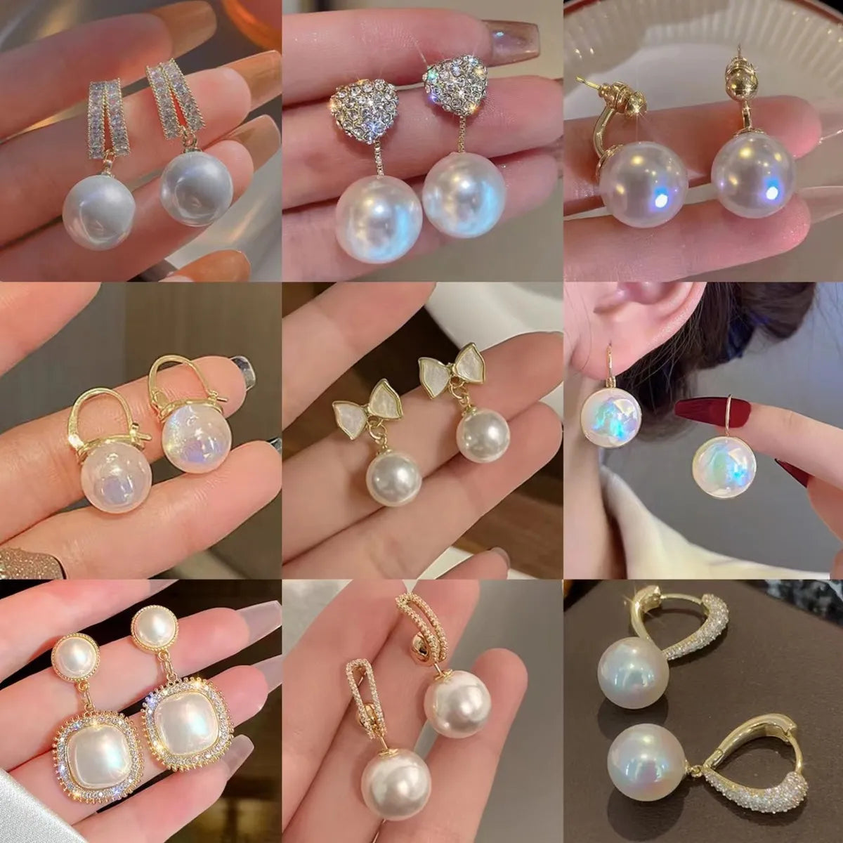 Argollas "Graceful Pearl" ETERNITY - Baño de Oro y Perla Pendiente