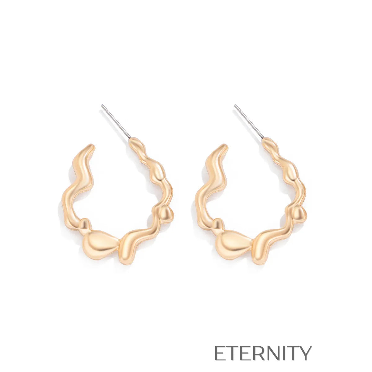 Aretes dorados y plateados con diseño artístico y moderno Zarcillos Dorado Unica Acero Inoxidable ETERNITY