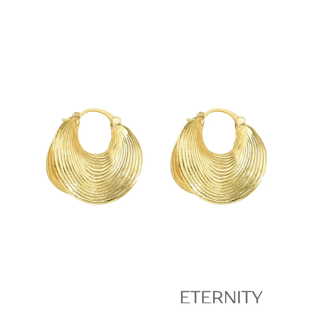 Zarcillos Ripple Flare Aros Zarcillos Dorado Unica Acero Inoxidable ETERNITY