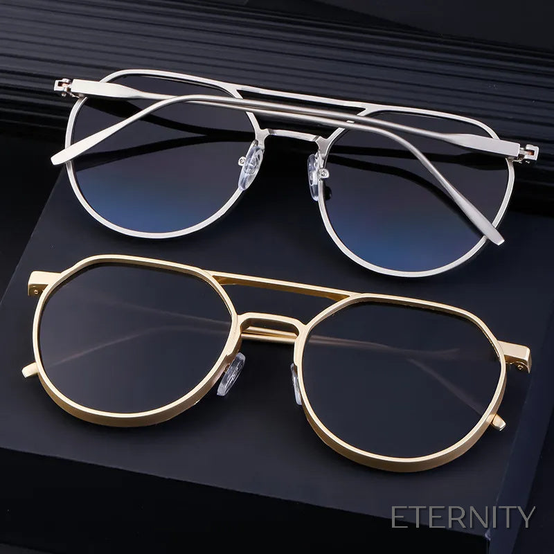 Lentes de Sol Retro Ovaladas con Doble Puente Metálico para Hombre - ETERNITY