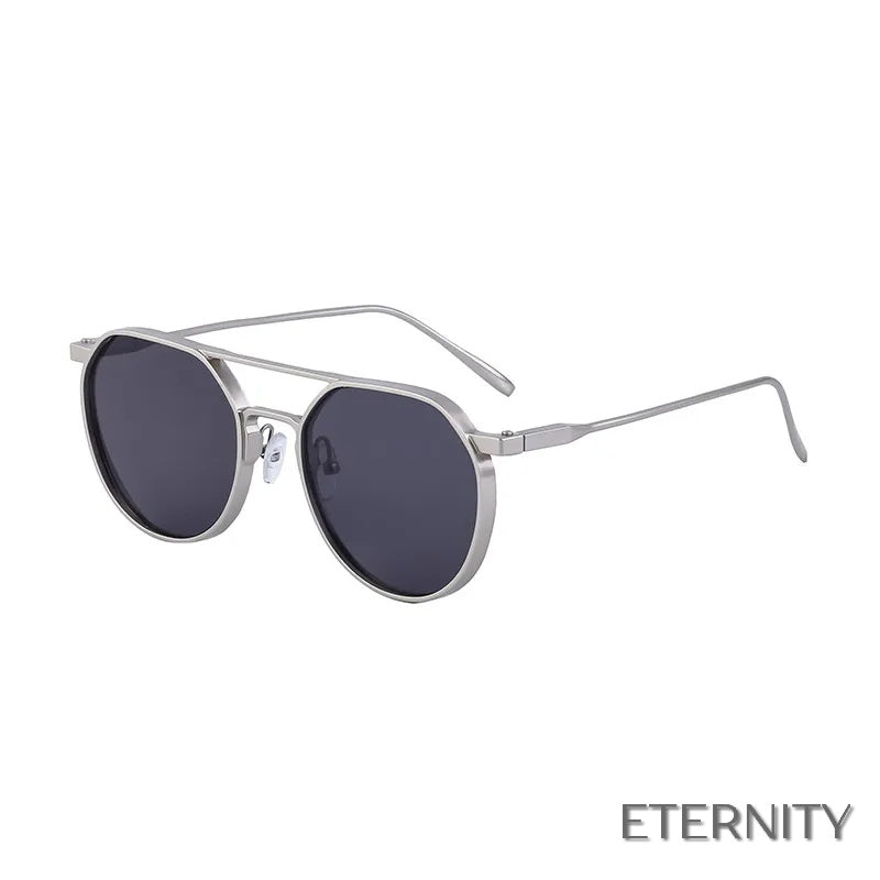 Lentes de Sol Retro Ovaladas con Doble Puente Metálico para Hombre - ETERNITY