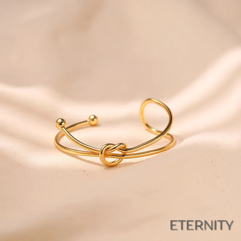 Pulsera Abierto Dorado con Diseño de Nudo Trenzado Creativo - ETERNITY