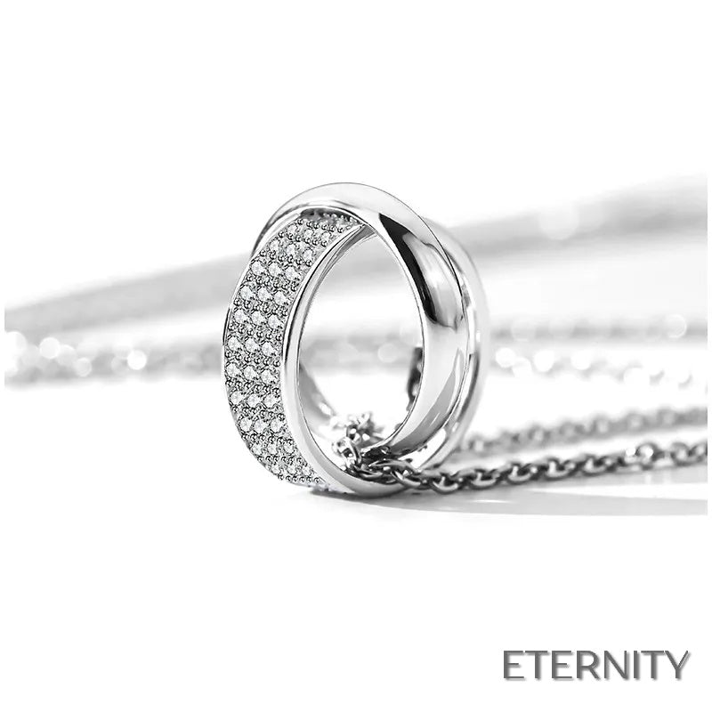 Cadena Masculina Elegante con Colgante de Dos Aros Unidos Luminosos - ETERNITY