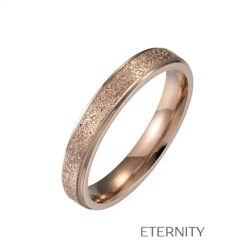 Anillos de Acero Inoxidable con Textura de Polvo de Estrellas  Anillos Oro Rosa 10 Acero Inoxidable  ETERNITY