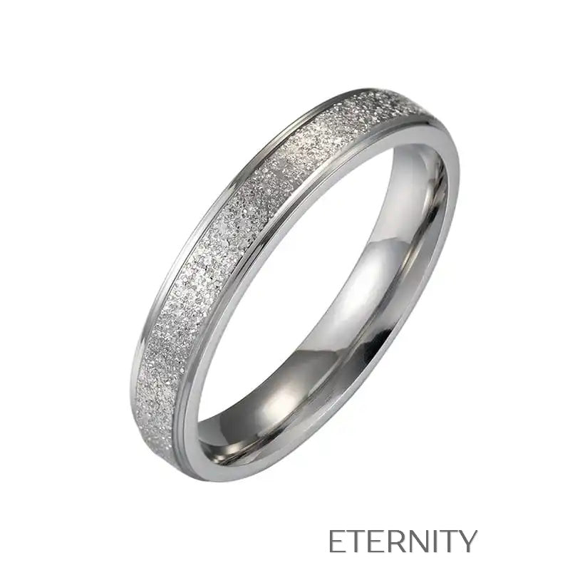 Anillos de Acero Inoxidable con Textura de Polvo de Estrellas  Anillos Oro Rosa 10 Acero Inoxidable  ETERNITY