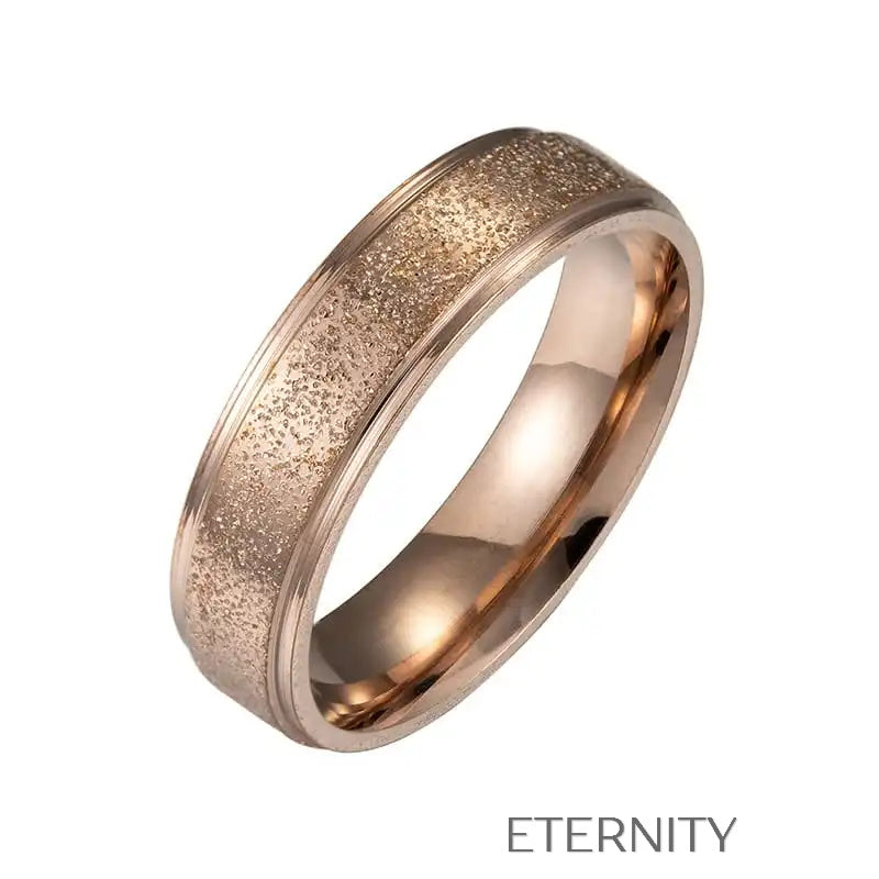 Anillos de Acero Inoxidable con Textura de Polvo de Estrellas  Anillos Oro Rosa 10 Acero Inoxidable  ETERNITY