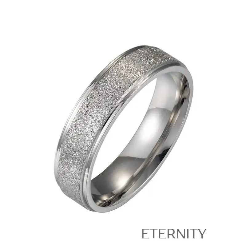 Anillos de Acero Inoxidable con Textura de Polvo de Estrellas  Anillos Oro Rosa 10 Acero Inoxidable  ETERNITY
