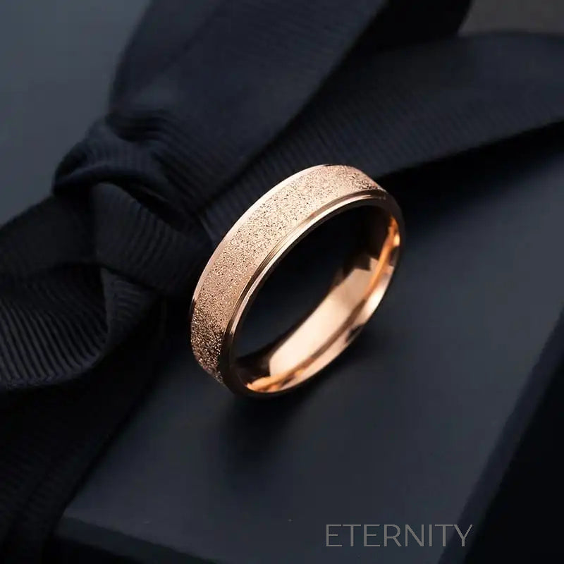 Anillos de Acero Inoxidable con Textura de Polvo de Estrellas  Anillos Oro Rosa 10 Acero Inoxidable  ETERNITY