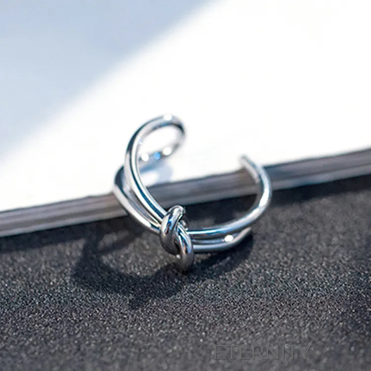 Anillo Entwined Unity con Diseño de Nudo y Doble Banda  Anillos Dorado Unica Acero Inoxidable  ETERNITY