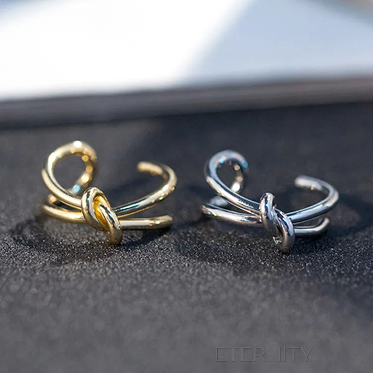 Anillo Entwined Unity con Diseño de Nudo y Doble Banda  Anillos Dorado Unica Acero Inoxidable  ETERNITY