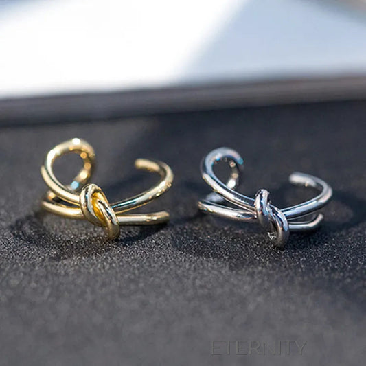 Anillo Entwined Unity con Diseño de Nudo y Doble Banda  Anillos Dorado Unica Acero Inoxidable  ETERNITY