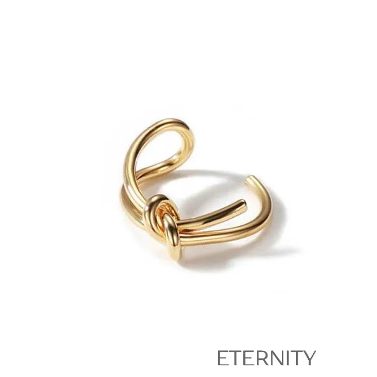 Anillo Entwined Unity con Diseño de Nudo y Doble Banda  Anillos Dorado Unica Acero Inoxidable  ETERNITY
