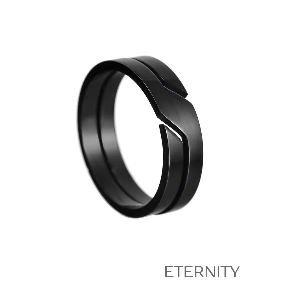 Anillos Geometric Bond Minimalistas  Anillos Negro 10 Acero Inoxidable  ETERNITY