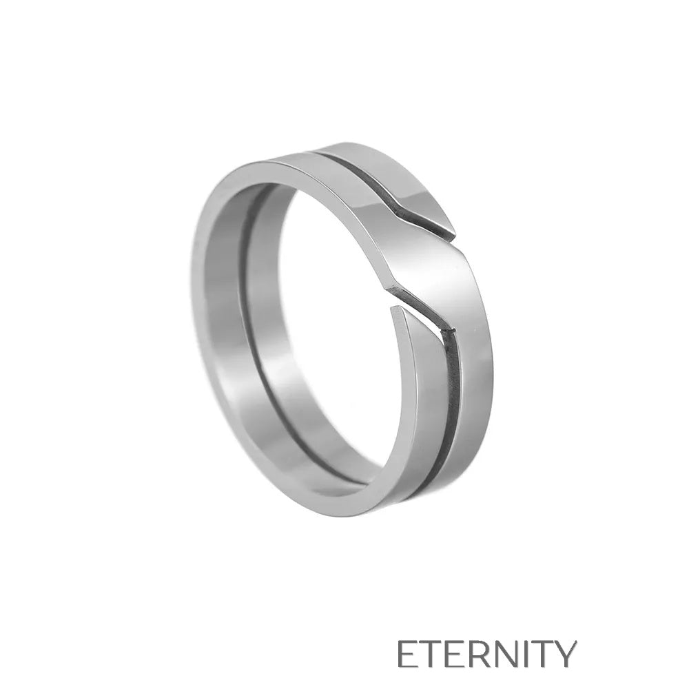 Anillos Geometric Bond Minimalistas  Anillos Negro 10 Acero Inoxidable  ETERNITY