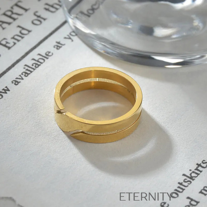 Anillos Geometric Bond Minimalistas  Anillos Negro 10 Acero Inoxidable  ETERNITY