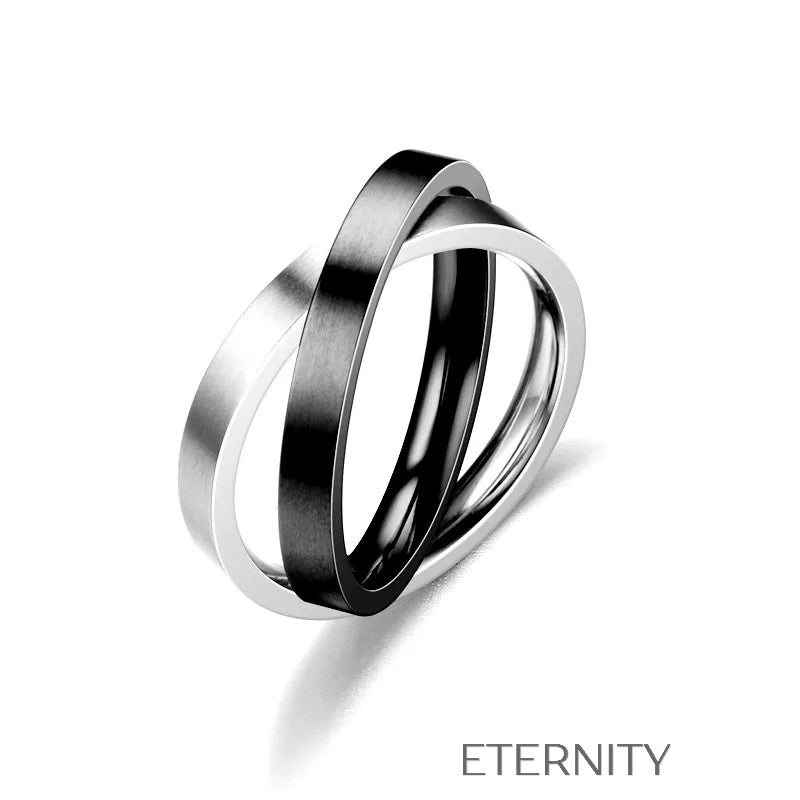 Anillo Trinity de Bandas Entrelazadas en Acero Inoxidable Mate  Anillos Plateado 7 Acero Inoxidable  ETERNITY
