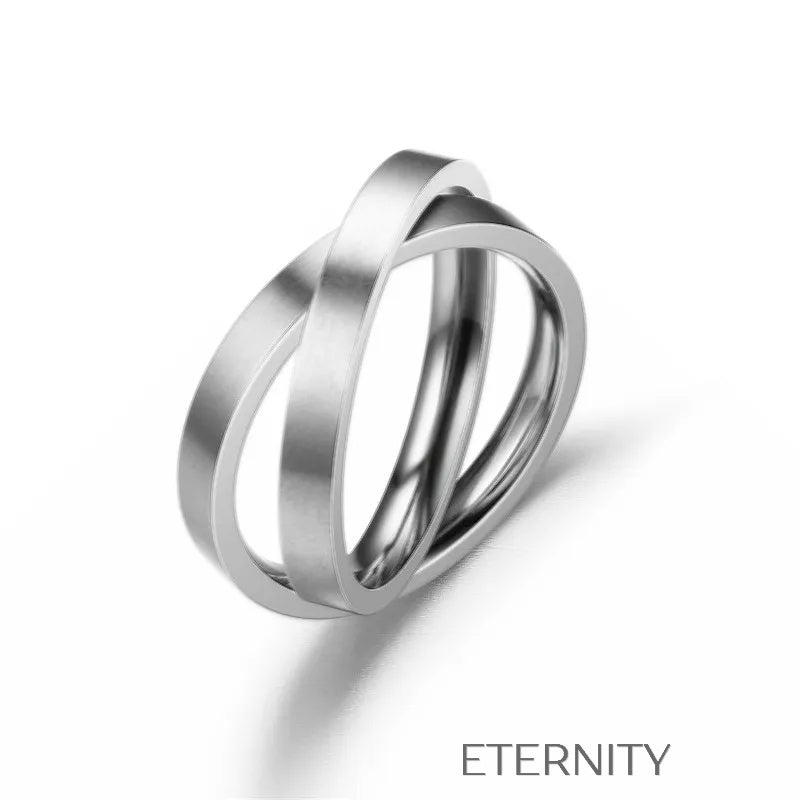 Anillo Trinity de Bandas Entrelazadas en Acero Inoxidable Mate  Anillos Plateado 7 Acero Inoxidable  ETERNITY