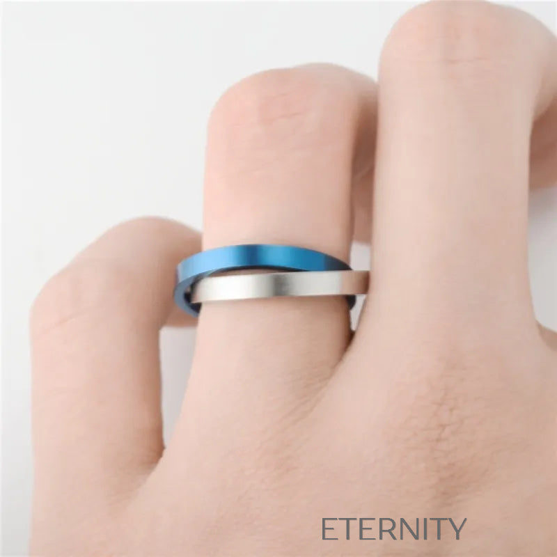 Anillo Trinity de Bandas Entrelazadas en Acero Inoxidable Mate  Anillos Plateado 7 Acero Inoxidable  ETERNITY