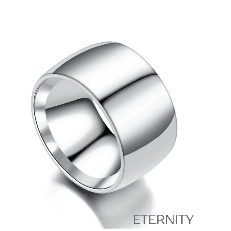 Anillo de Banda Ancha Minimalista en Oro Plata y Negro  Anillos Negro 10 Acero Inoxidable  ETERNITY