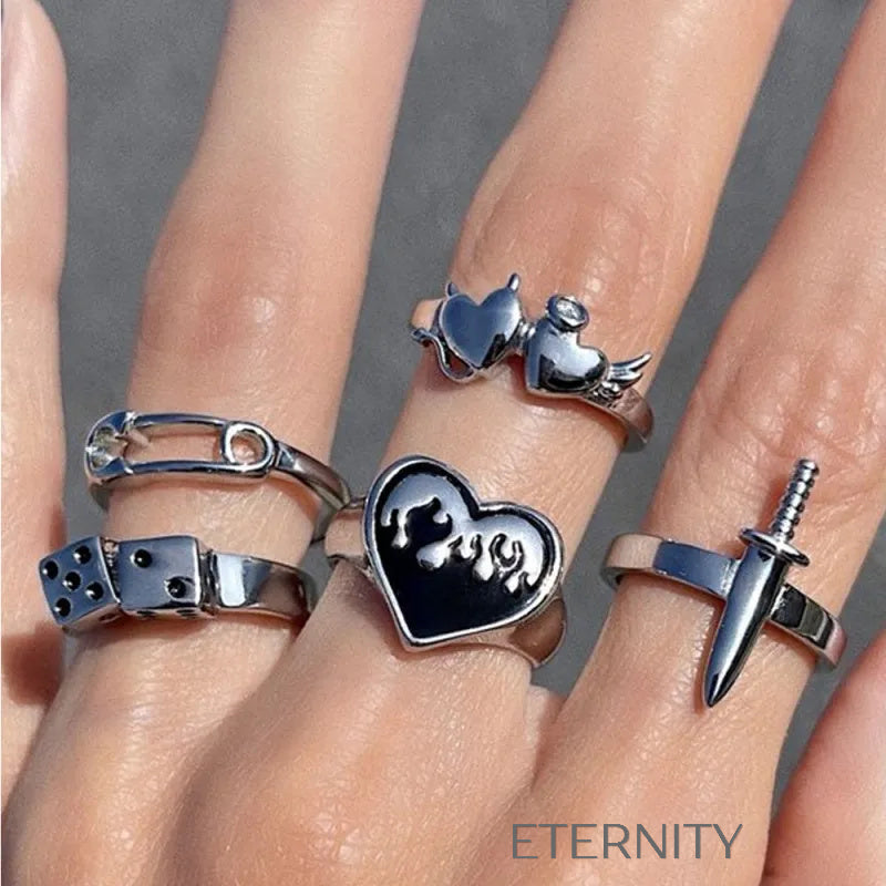 Anillo Dual Soul  Anillos Plateado 6 Acero Inoxidable  ETERNITY