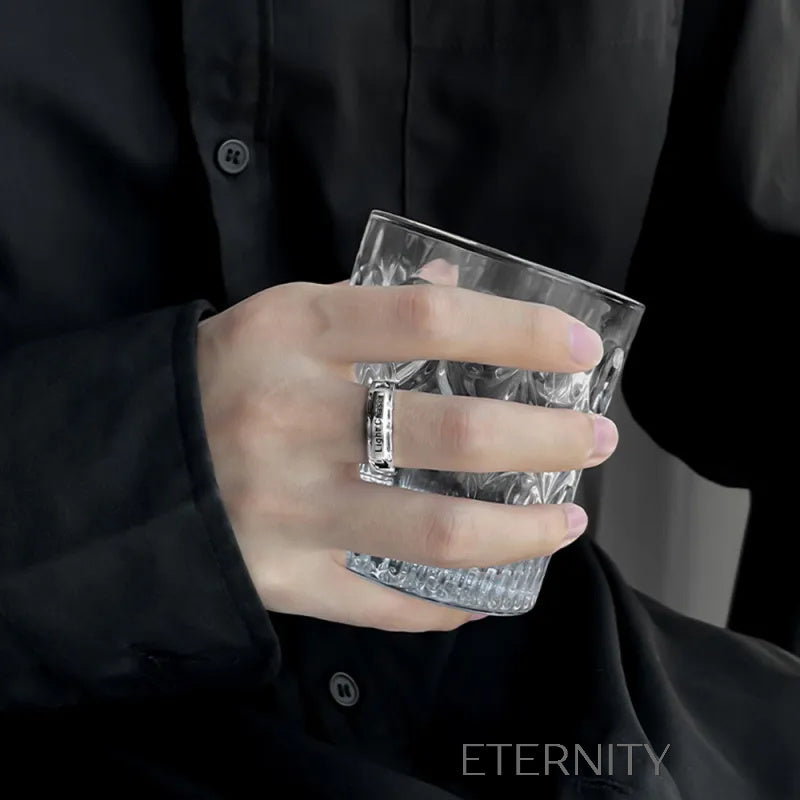 Anillo Ajustable Light Chaser con Diseño de Eslabones  Anillos Plateado Ajustable Acero Inoxidable  ETERNITY