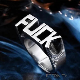 Anillo Rebel Statement con Tipografía Escultural en Gold y Silver  Anillos Plateado 10 Acero Inoxidable  ETERNITY