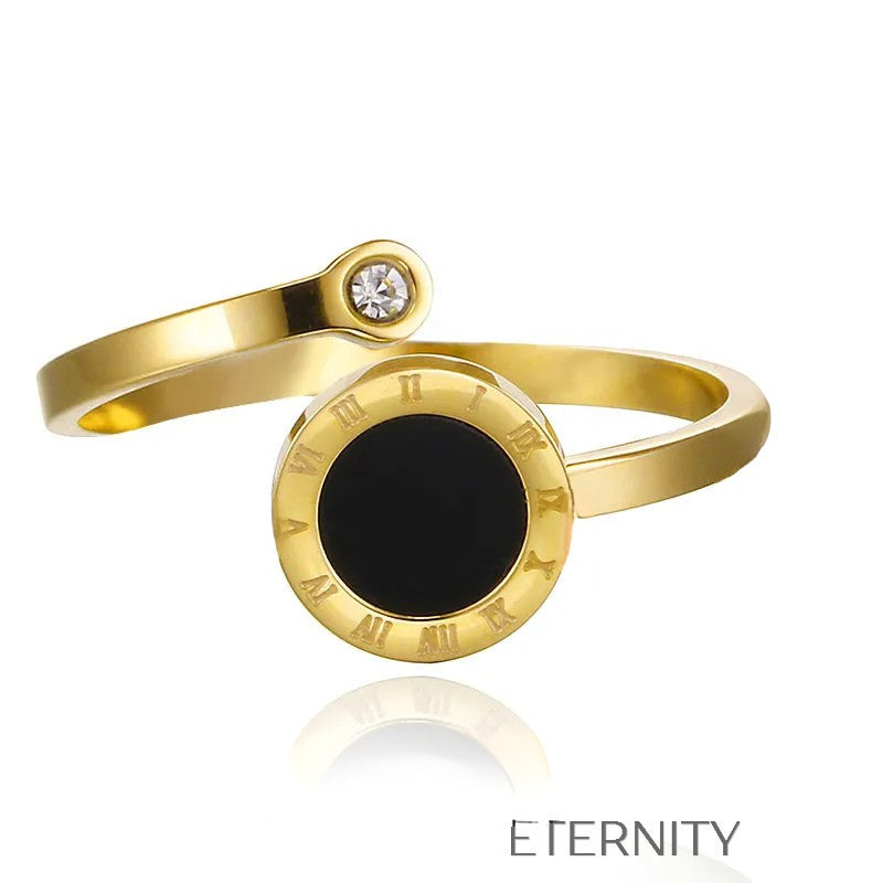 Anillo de Mariposa Ajustable con Circones  Anillos Dorado Unica Acero Inoxidable  ETERNITY