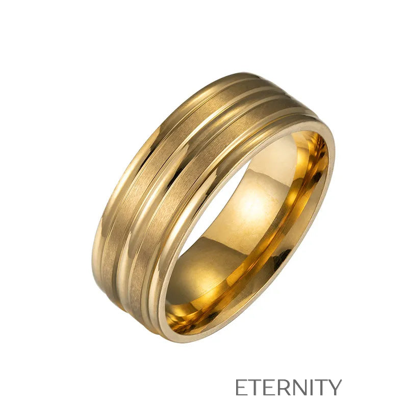 Anillo Magnum Band de Acero Quirúrgico  Anillos Negro 10 Acero Inoxidable  ETERNITY