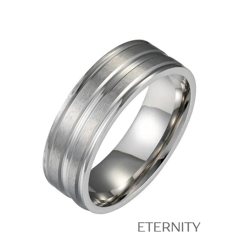 Anillo Magnum Band de Acero Quirúrgico  Anillos Negro 10 Acero Inoxidable  ETERNITY